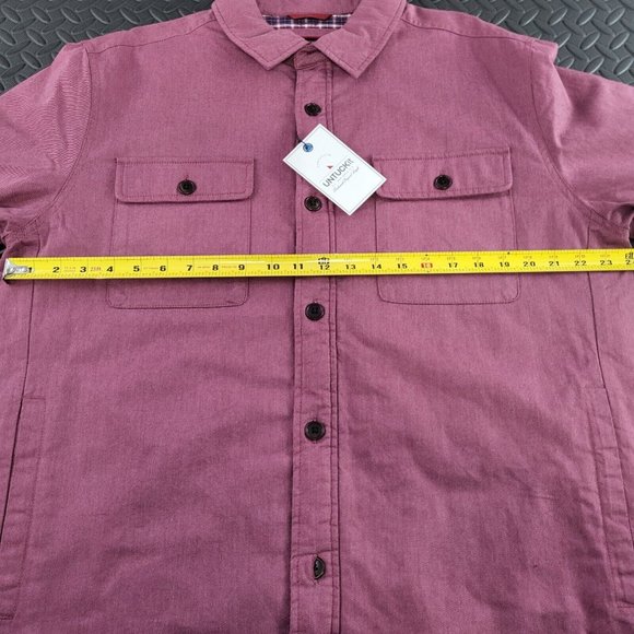 UNTUCKit Ziraldo Shirt Jacket Flannel Lined Burgundy Men's Size XL MSRP $148 - Picture 10 of 11